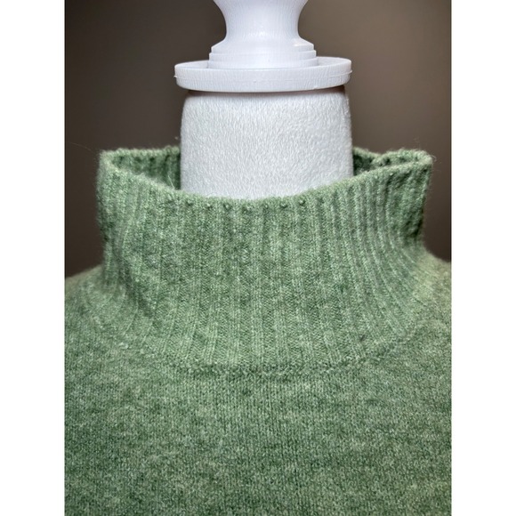 For the Republic Sage Green Wool Blend Mock Turtleneck Sweater Large Cozy Hygge - Picture 7 of 9